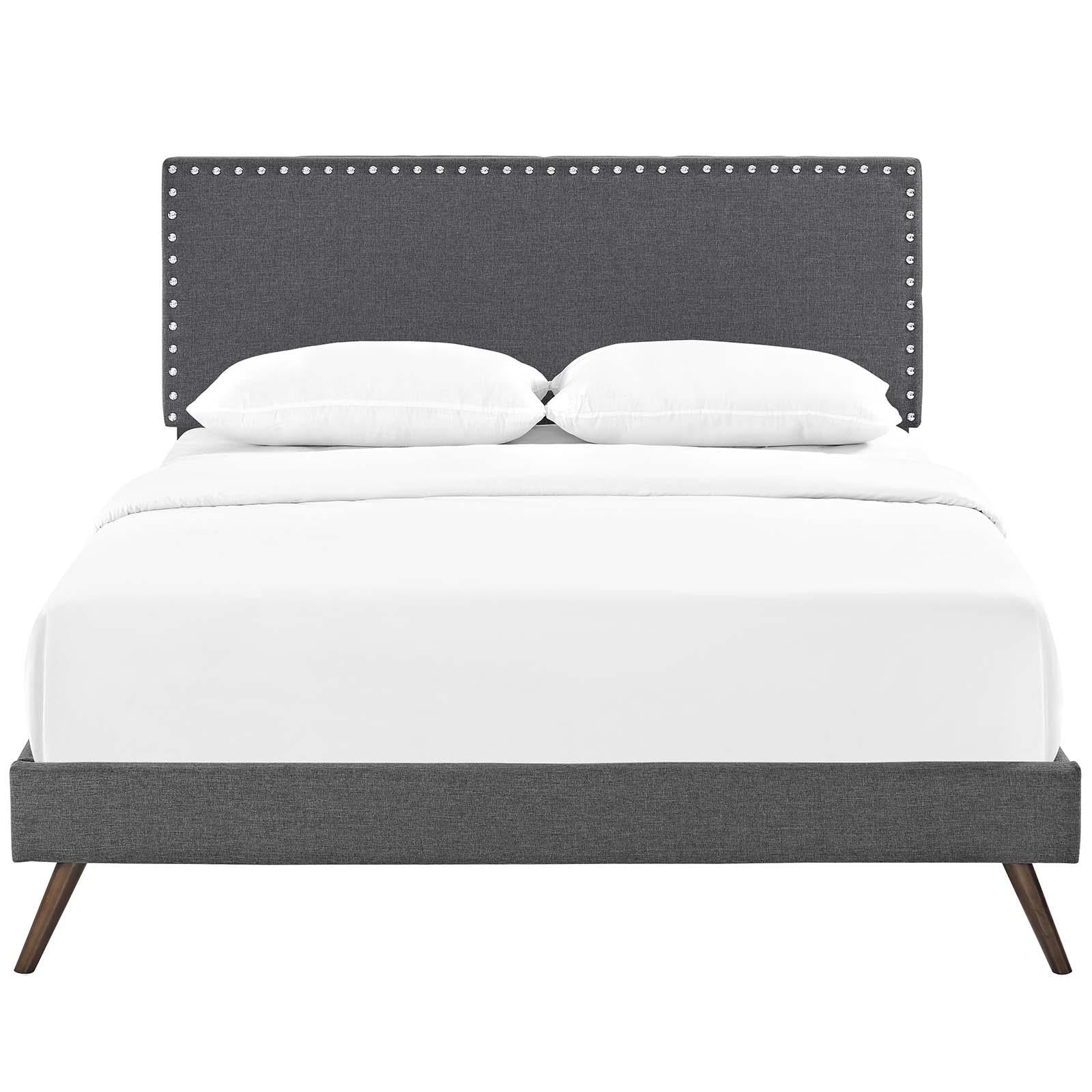 Modway Furniture Modern Macie King Fabric Platform Bed with Round Splayed Legs - MOD-5965