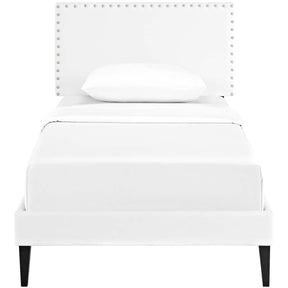 Modway Furniture Modern Macie Twin Vinyl Platform Bed with Squared Tapered Legs - MOD-5966