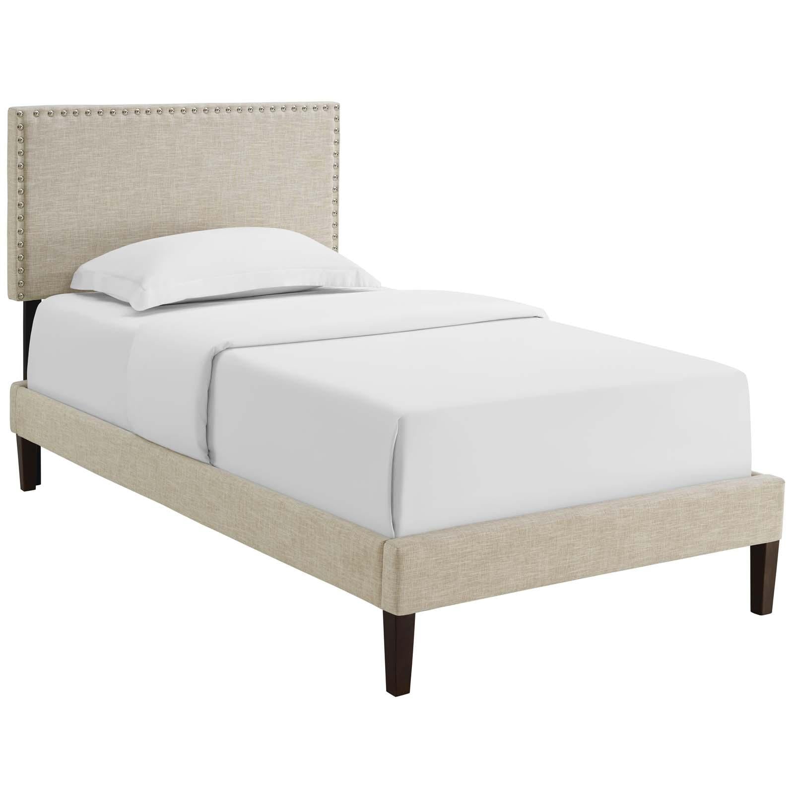 Modway Furniture Modern Macie Twin Fabric Platform Bed with Squared Tapered Legs - MOD-5967