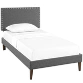 Modway Furniture Modern Macie Twin Fabric Platform Bed with Squared Tapered Legs - MOD-5967