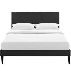 Modway Furniture Modern Macie Full Vinyl Platform Bed with Squared Tapered Legs - MOD-5968