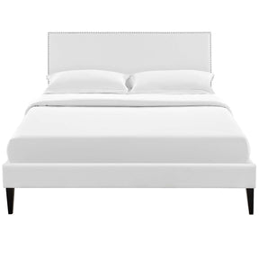 Modway Furniture Modern Macie Full Vinyl Platform Bed with Squared Tapered Legs - MOD-5968