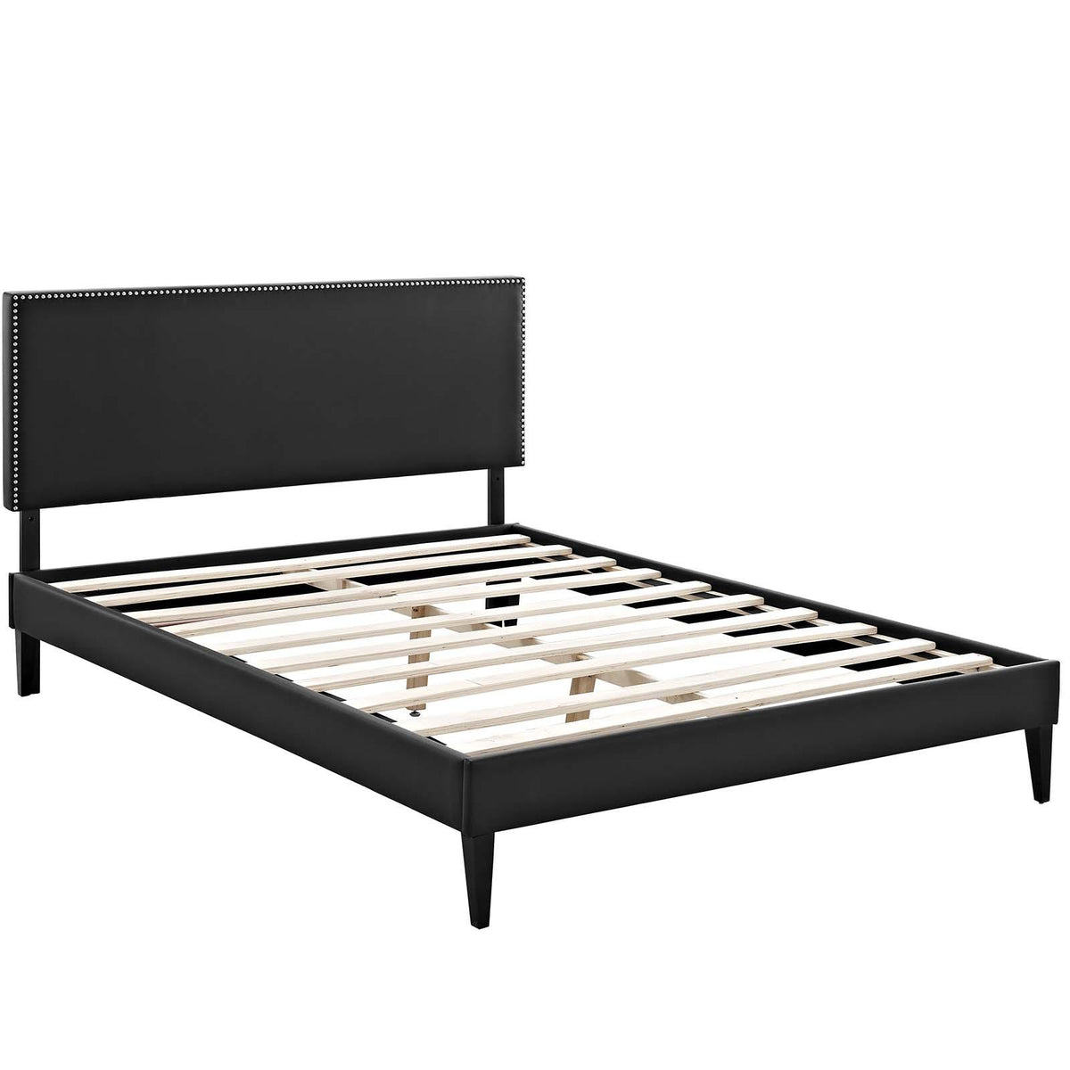 Modway Furniture Modern Macie Queen Vinyl Platform Bed with Squared Tapered Legs - MOD-5970