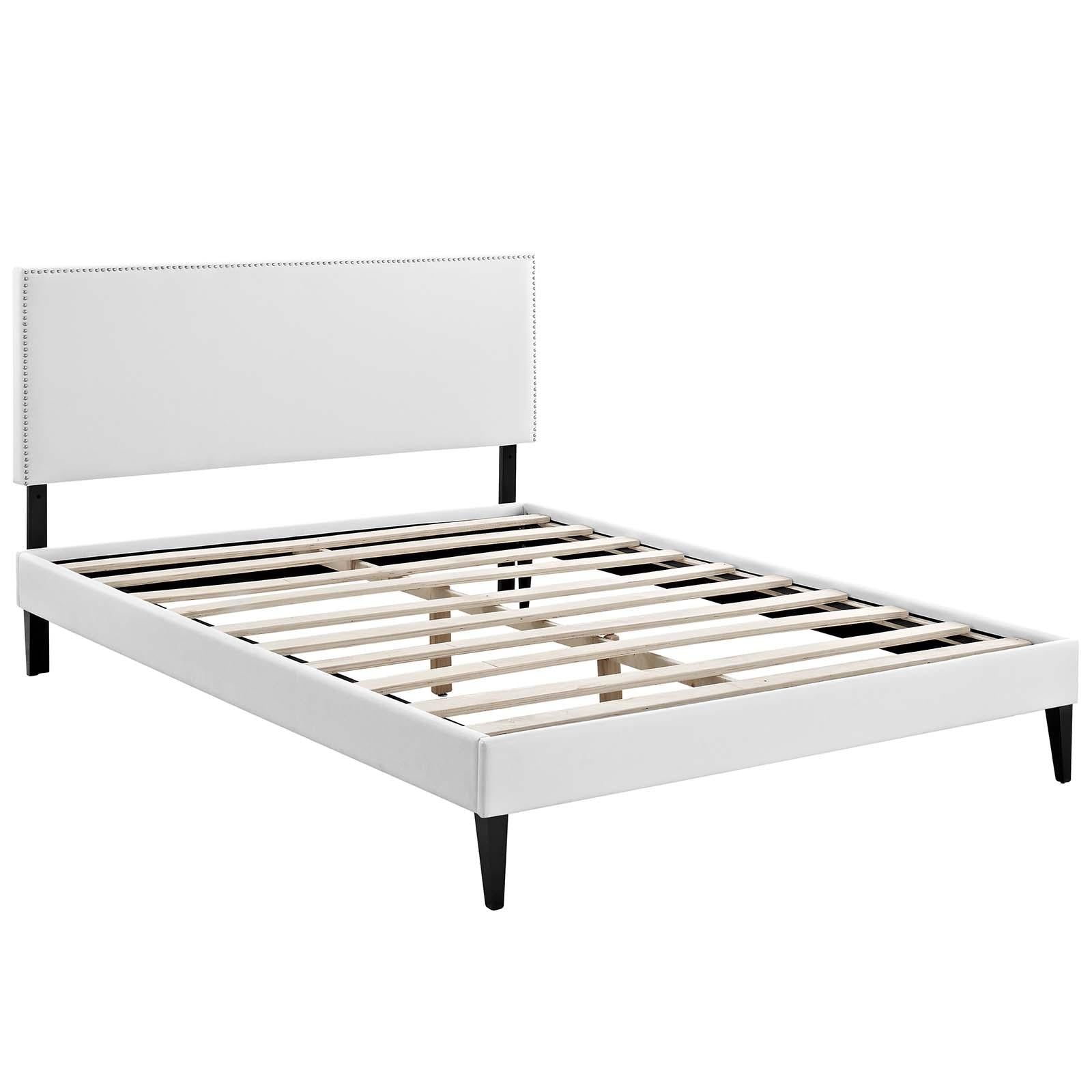 Modway Furniture Modern Macie King Vinyl Platform Bed with Squared Tapered Legs - MOD-5972