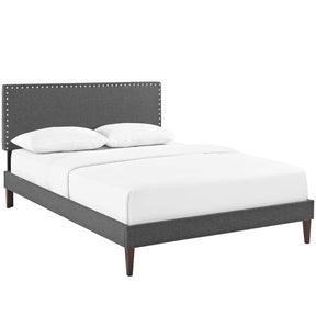 Modway Furniture Modern Macie King Fabric Platform Bed with Squared Tapered Legs - MOD-5973