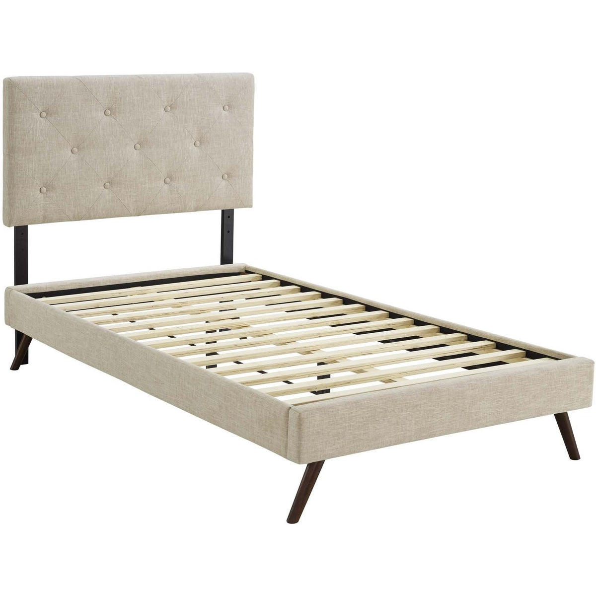Modway Furniture Modern Tarah Twin Fabric Platform Bed with Round Splayed Legs - MOD-5975-Minimal & Modern