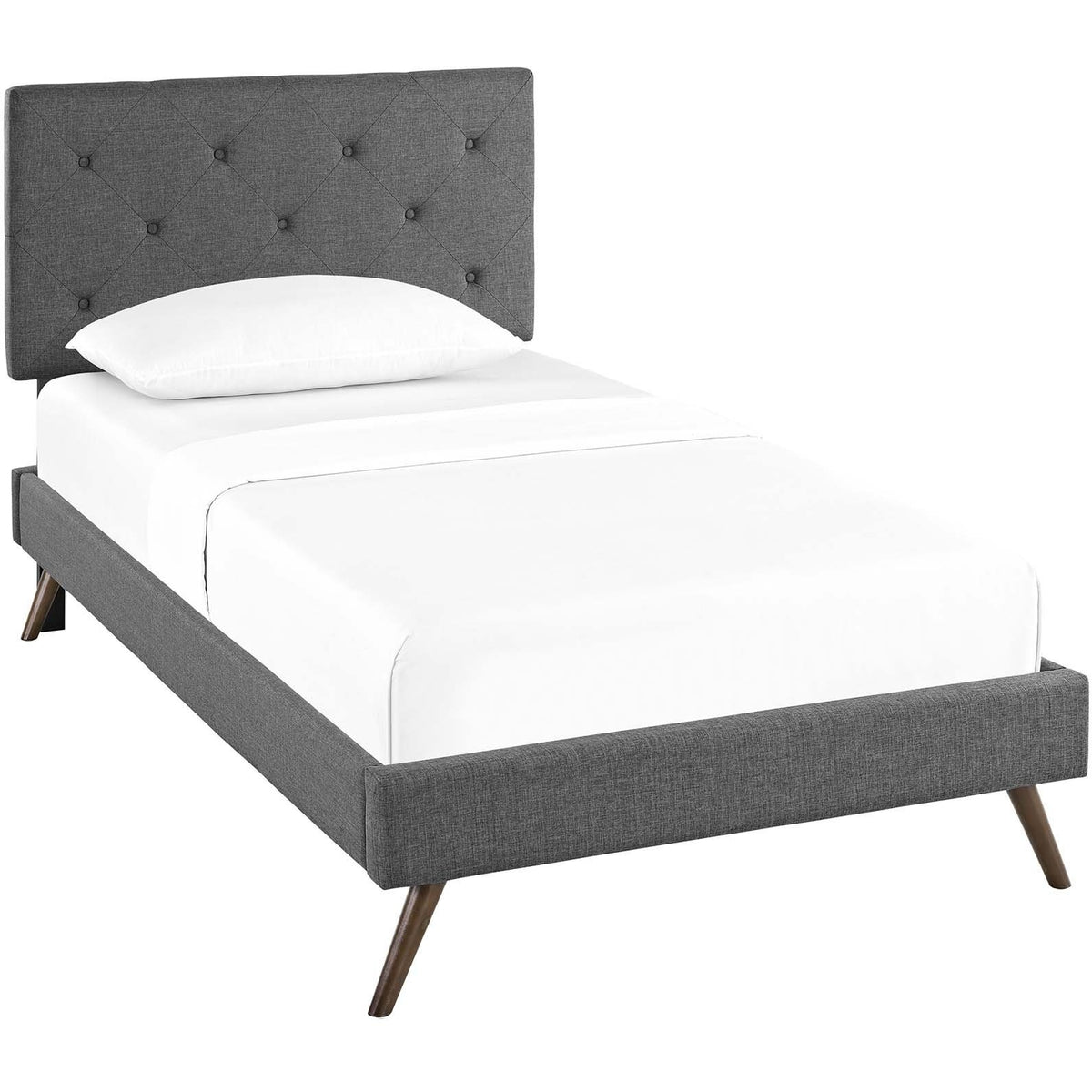 Modway Furniture Modern Tarah Twin Fabric Platform Bed with Round Splayed Legs - MOD-5975-Minimal & Modern