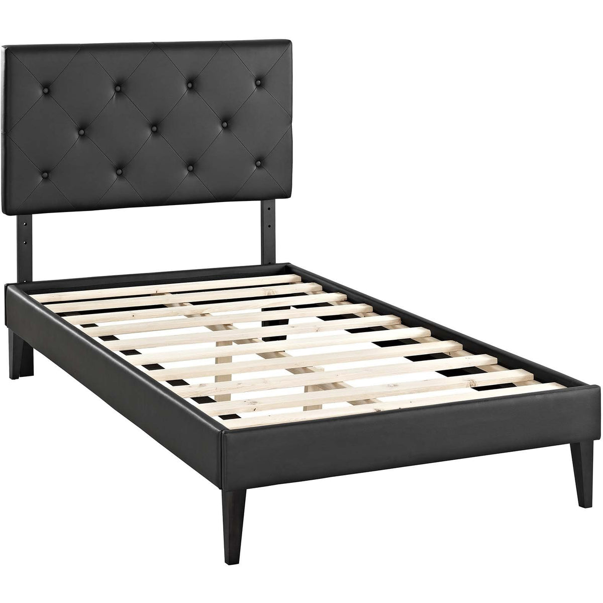 Modway Furniture Modern Tarah Twin Vinyl Platform Bed with Squared Tapered Legs - MOD-5982-Minimal & Modern