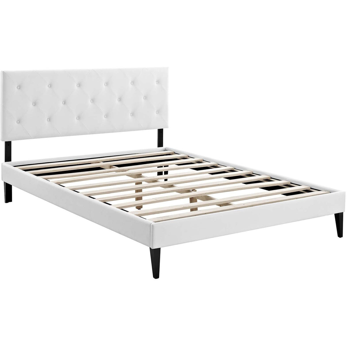 Modway Furniture Modern Tarah Full Vinyl Platform Bed with Squared Tapered Legs - MOD-5984-Minimal & Modern