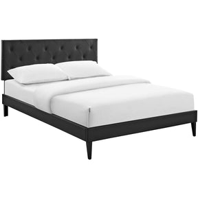 Modway Furniture Modern Tarah King Vinyl Platform Bed with Squared Tapered Legs - MOD-5988-Minimal & Modern