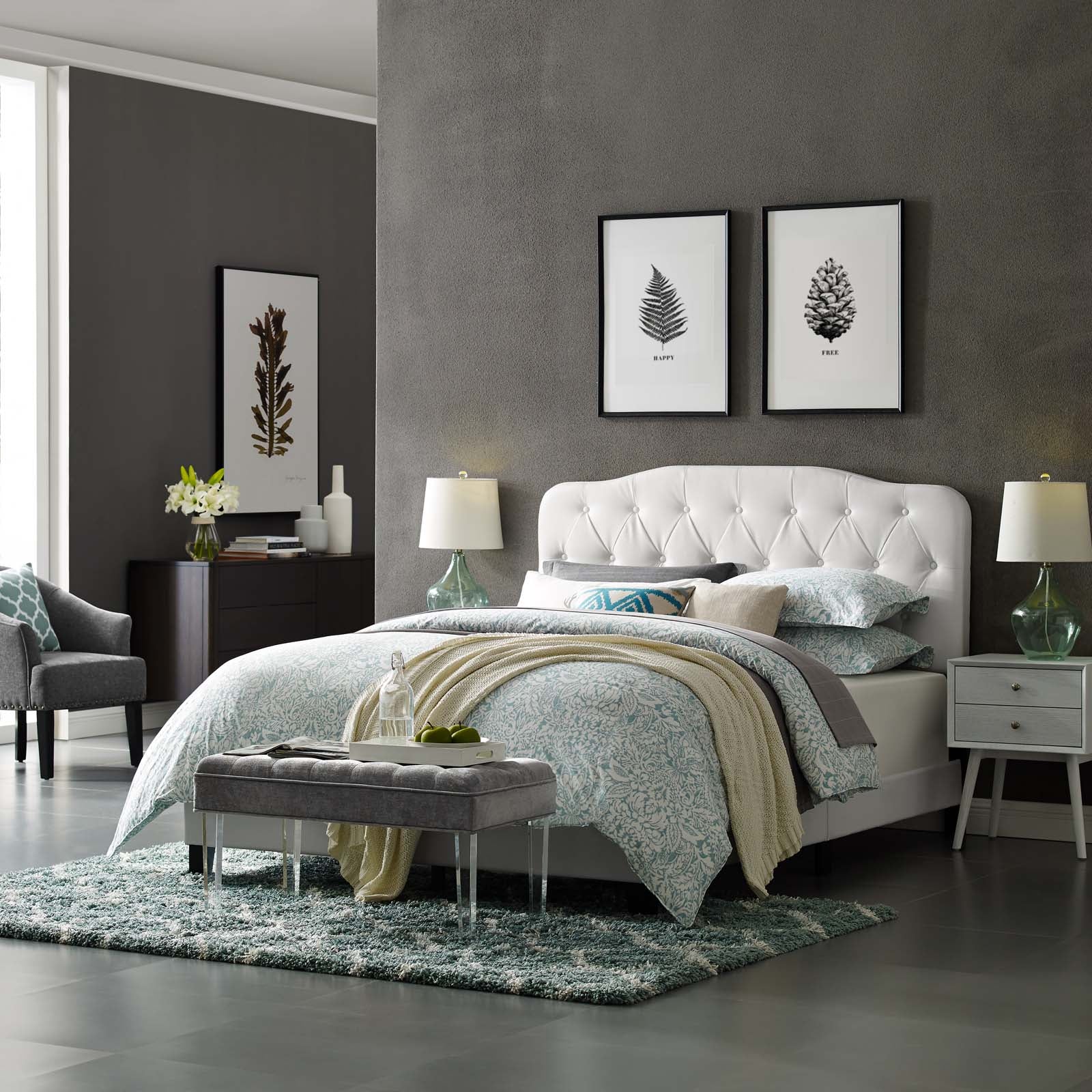 Modway Furniture Modern Amelia Twin Faux Leather Bed - MOD-5990