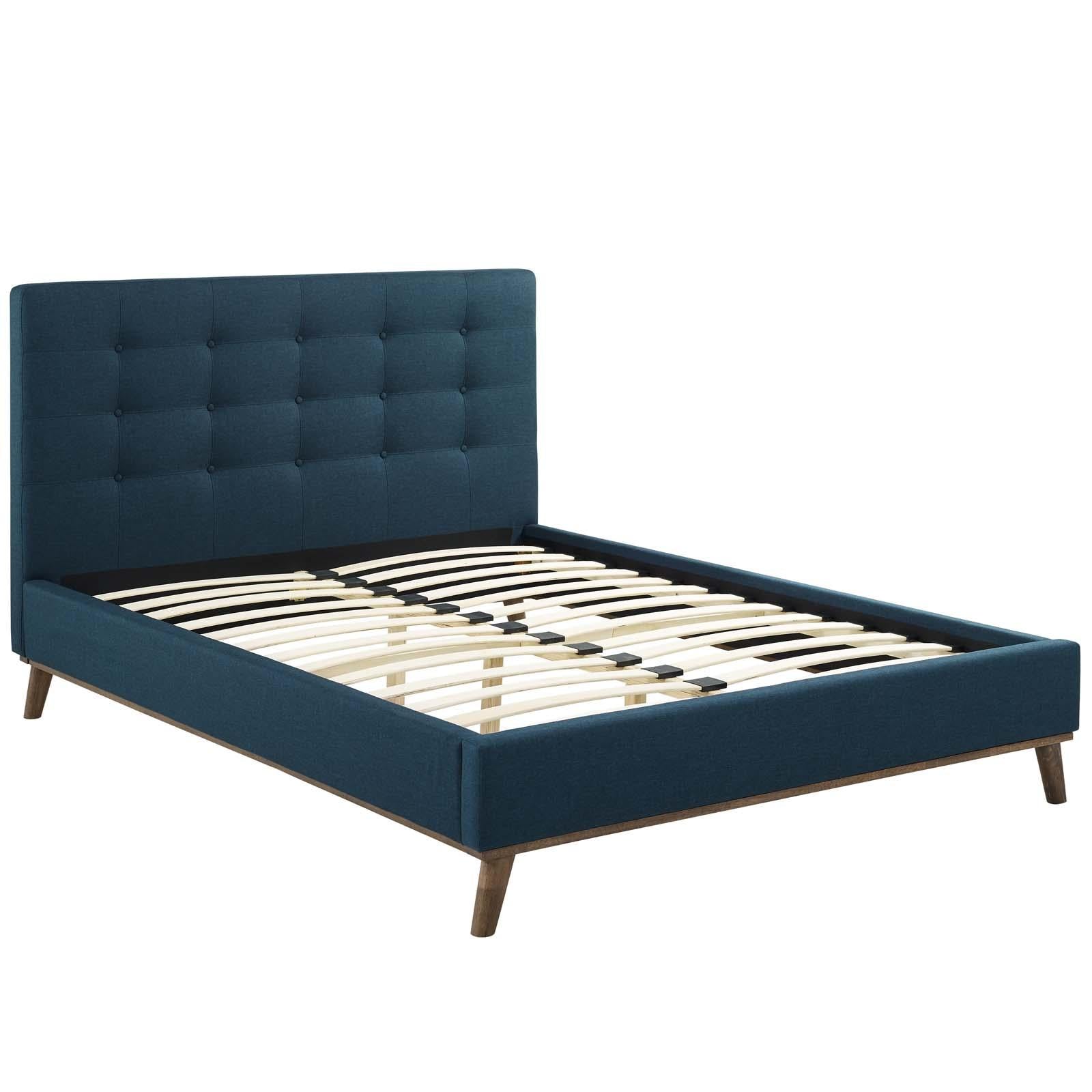 Modway Furniture Modern McKenzie Queen Biscuit Tufted Upholstered Fabric Platform Bed - MOD-6005