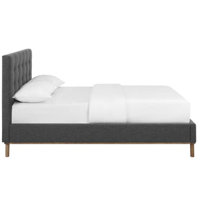 Modway Furniture Modern McKenzie Queen Biscuit Tufted Upholstered Fabric Platform Bed - MOD-6005