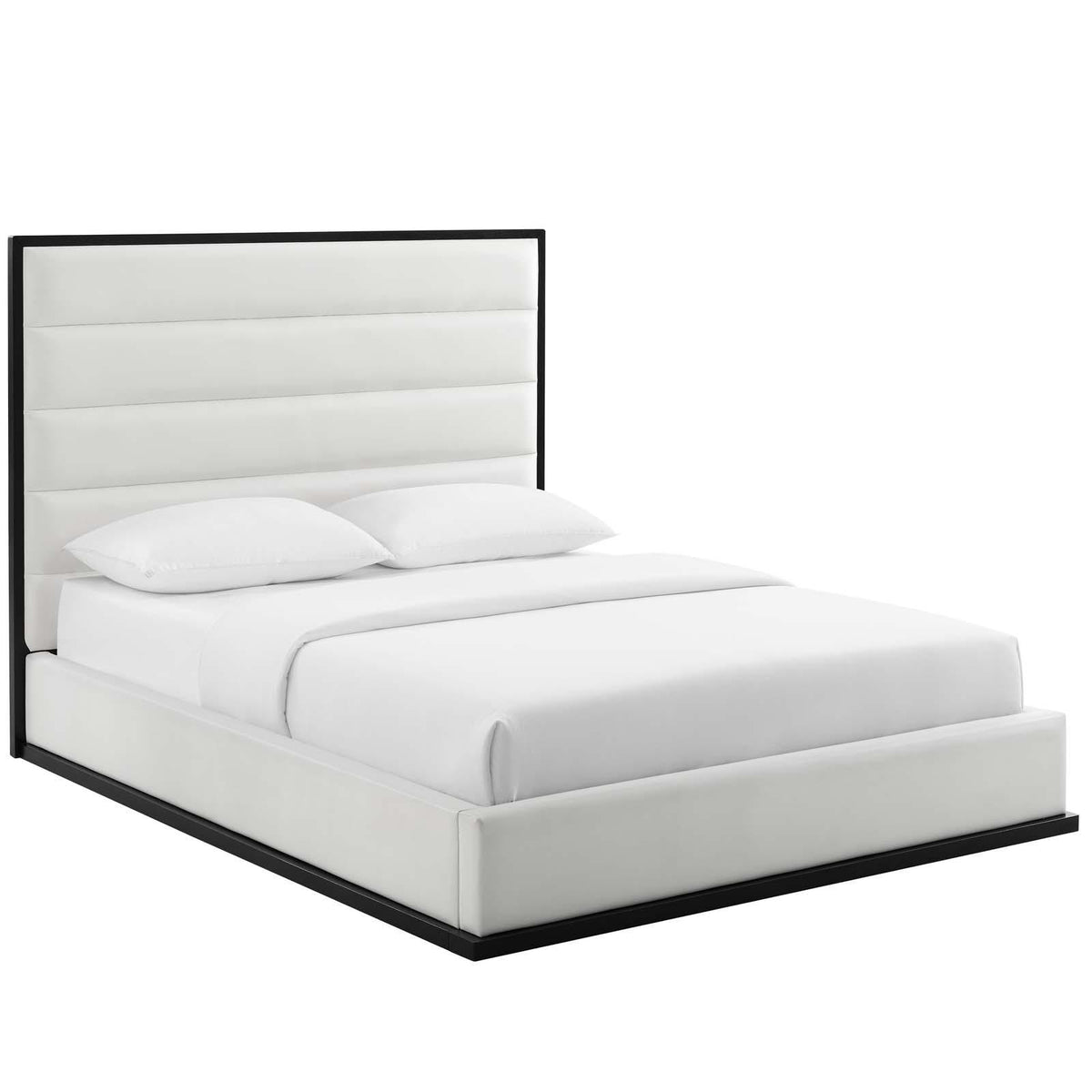 Modway Furniture Modern Ashland Queen Faux Leather Platform Bed - MOD-6045
