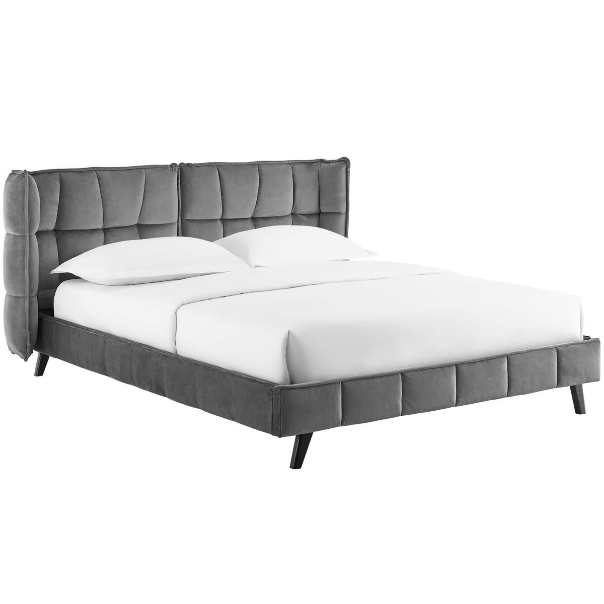 Modway Furniture Modern Makenna Queen Performance Velvet Platform Bed - MOD-6081