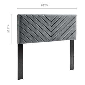 Modway Furniture Modern Alyson Angular Channel Tufted Performance Velvet Full / Queen Headboard - MOD-6144