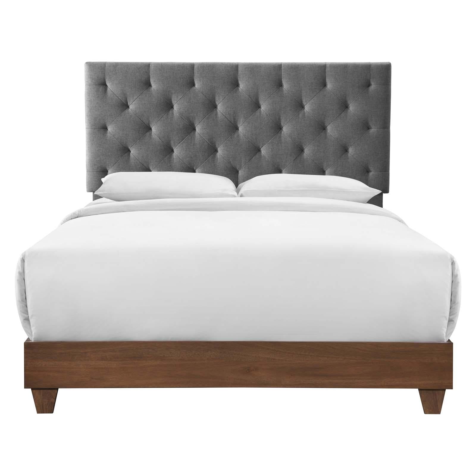Modway Furniture Modern Rhiannon Diamond Tufted Upholstered Fabric Queen Bed - MOD-6146