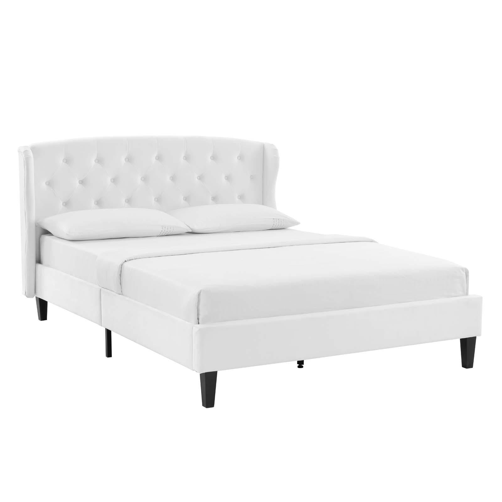 Modway Furniture Modern Penelope Tufted Wingback Queen Performance Velvet Platform Bed - MOD-6180