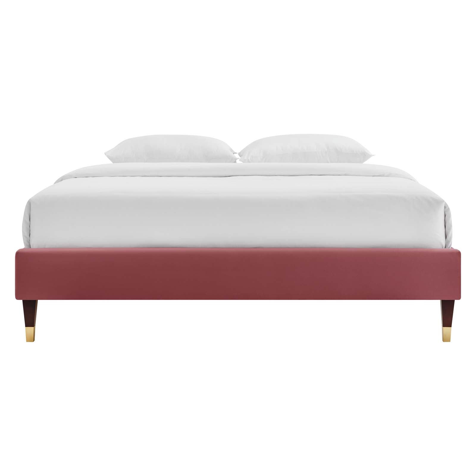 Modway Furniture Modern Harlow Twin Performance Velvet Platform Bed Frame - MOD-6268