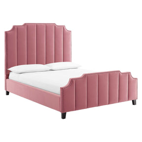 Modway Furniture Modern Lucille Queen Performance Velvet Platform Bed - MOD-6281