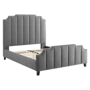 Modway Furniture Modern Lucille Queen Performance Velvet Platform Bed - MOD-6281