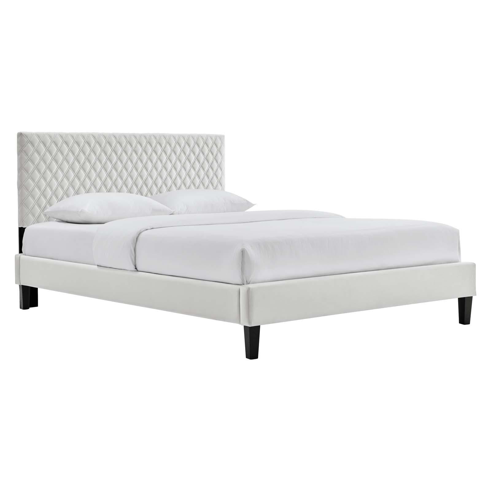 Modway Furniture Modern Garcelle Performance Velvet Queen Platform Bed - MOD-6289