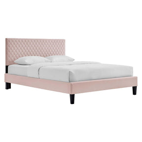 Modway Furniture Modern Garcelle Performance Velvet Queen Platform Bed - MOD-6289