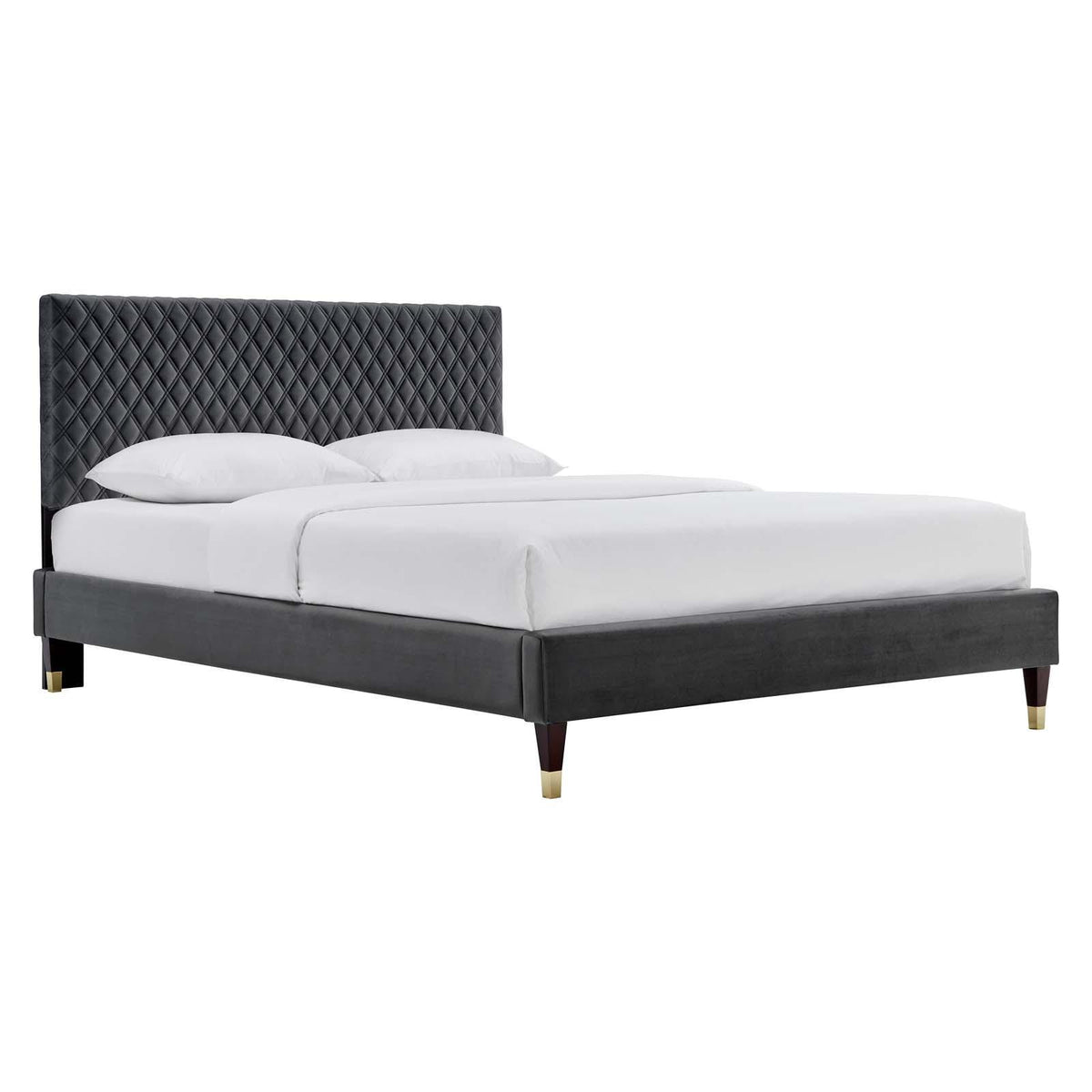 Modway Furniture Modern Garcelle Performance Velvet Queen Platform Bed - MOD-6290