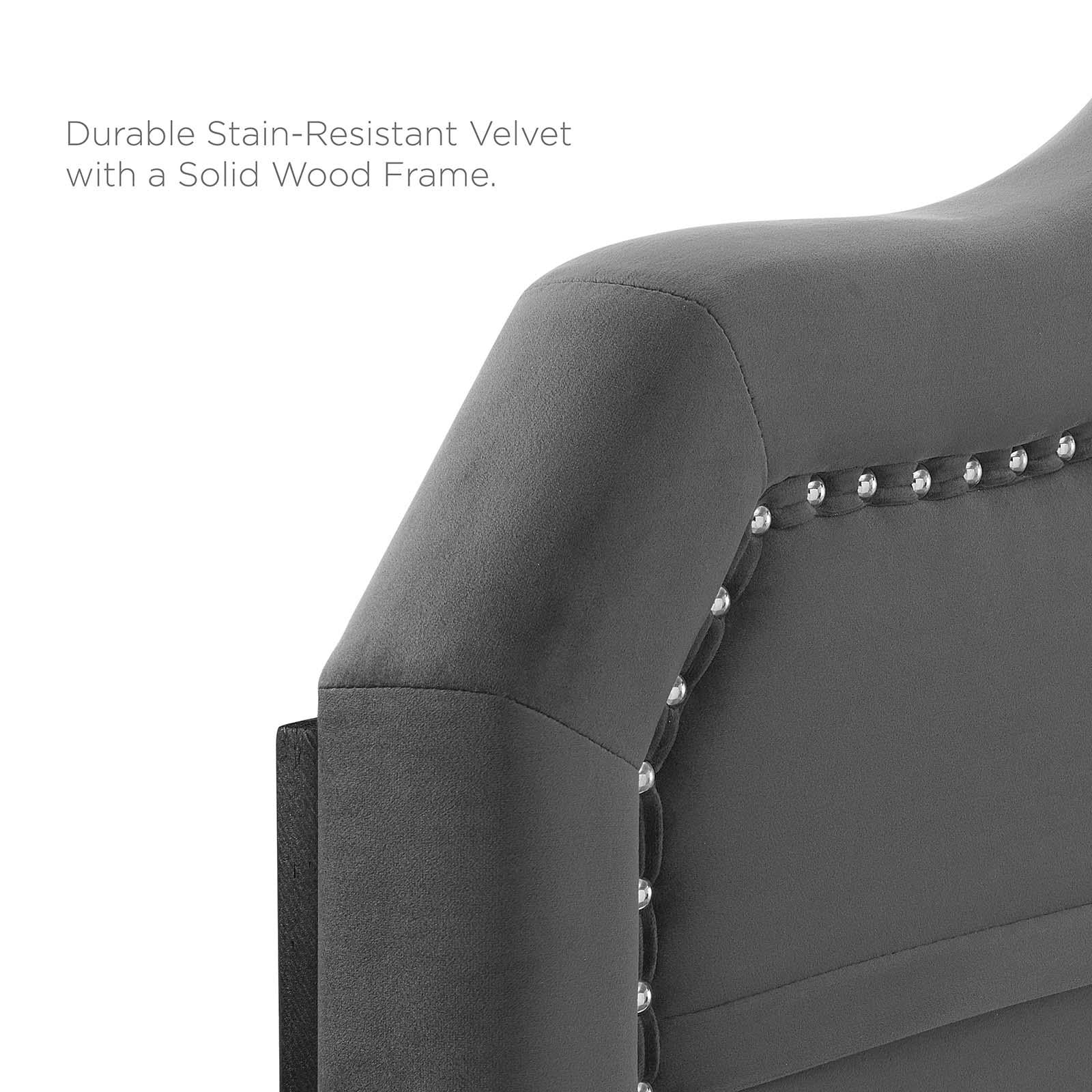 Modway Furniture Modern Kristin Pleated Performance Velvet Full/Queen Headboard - MOD-6350