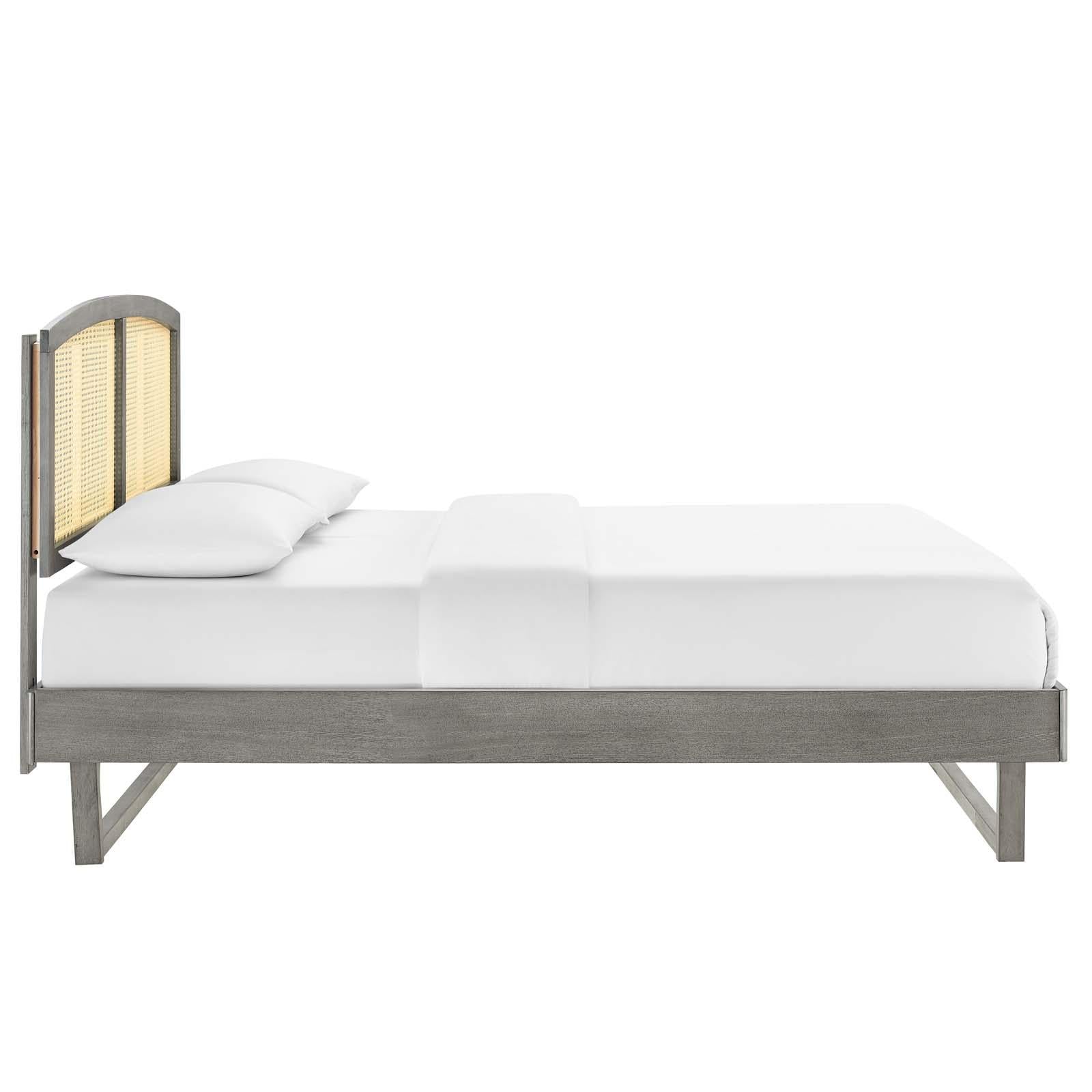 Modway Furniture Modern Sierra Cane and Wood Queen Platform Bed With Angular Legs - MOD-6375