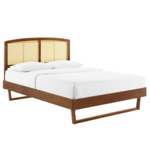 Modway Furniture Modern Sierra Cane and Wood Queen Platform Bed With Angular Legs - MOD-6375