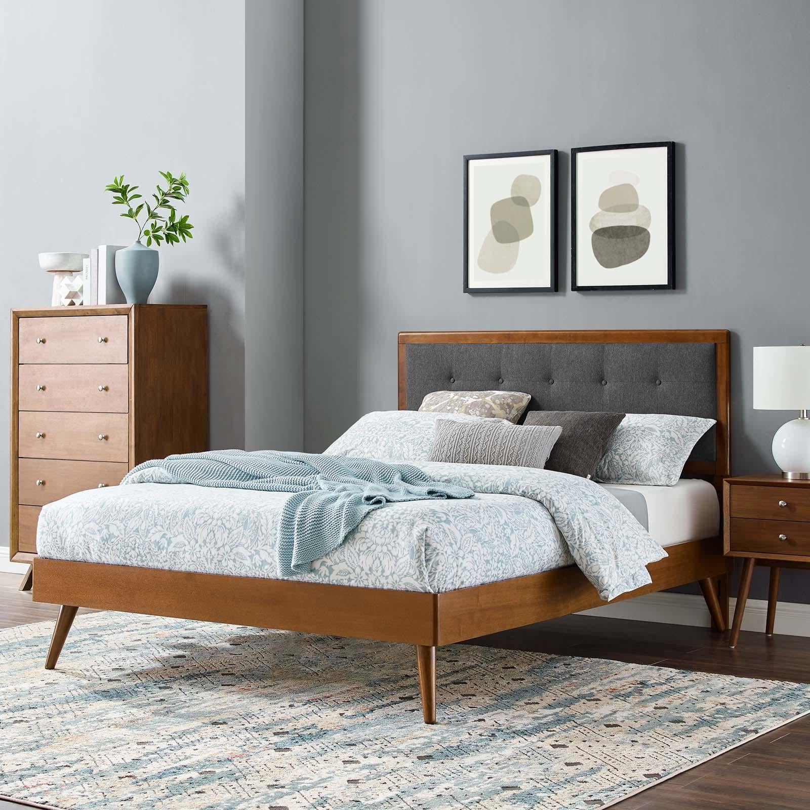 Modway Furniture Modern Willow Queen Wood Platform Bed With Splayed Legs - MOD-6385