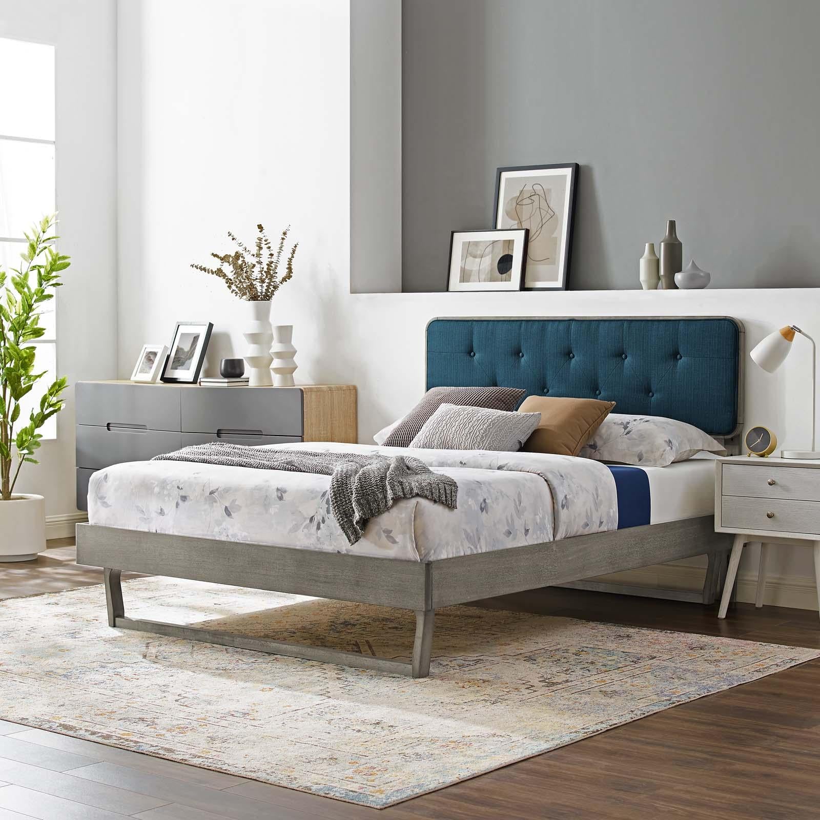 Modway Furniture Modern Bridgette Queen Wood Platform Bed With Angular Frame - MOD-6387
