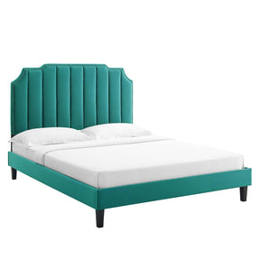 Modway Furniture Modern Colette Queen Performance Velvet Platform Bed - MOD-6585