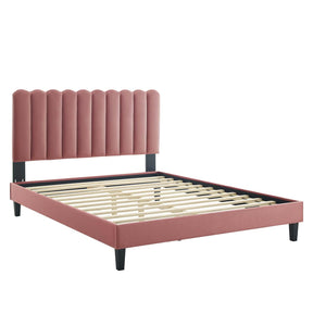 Modway Furniture Modern Reagan Queen Performance Velvet Platform Bed - MOD-6588