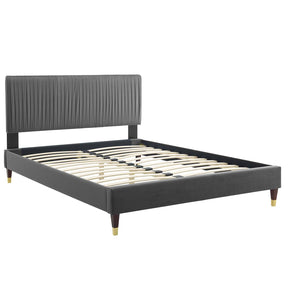 Modway Furniture Modern Peyton Performance Velvet Queen Platform Bed - MOD-6596