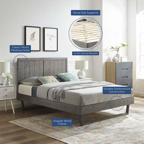 Modway Furniture Modern Alana Full Wood Platform Bed With Angular Frame - MOD-6616