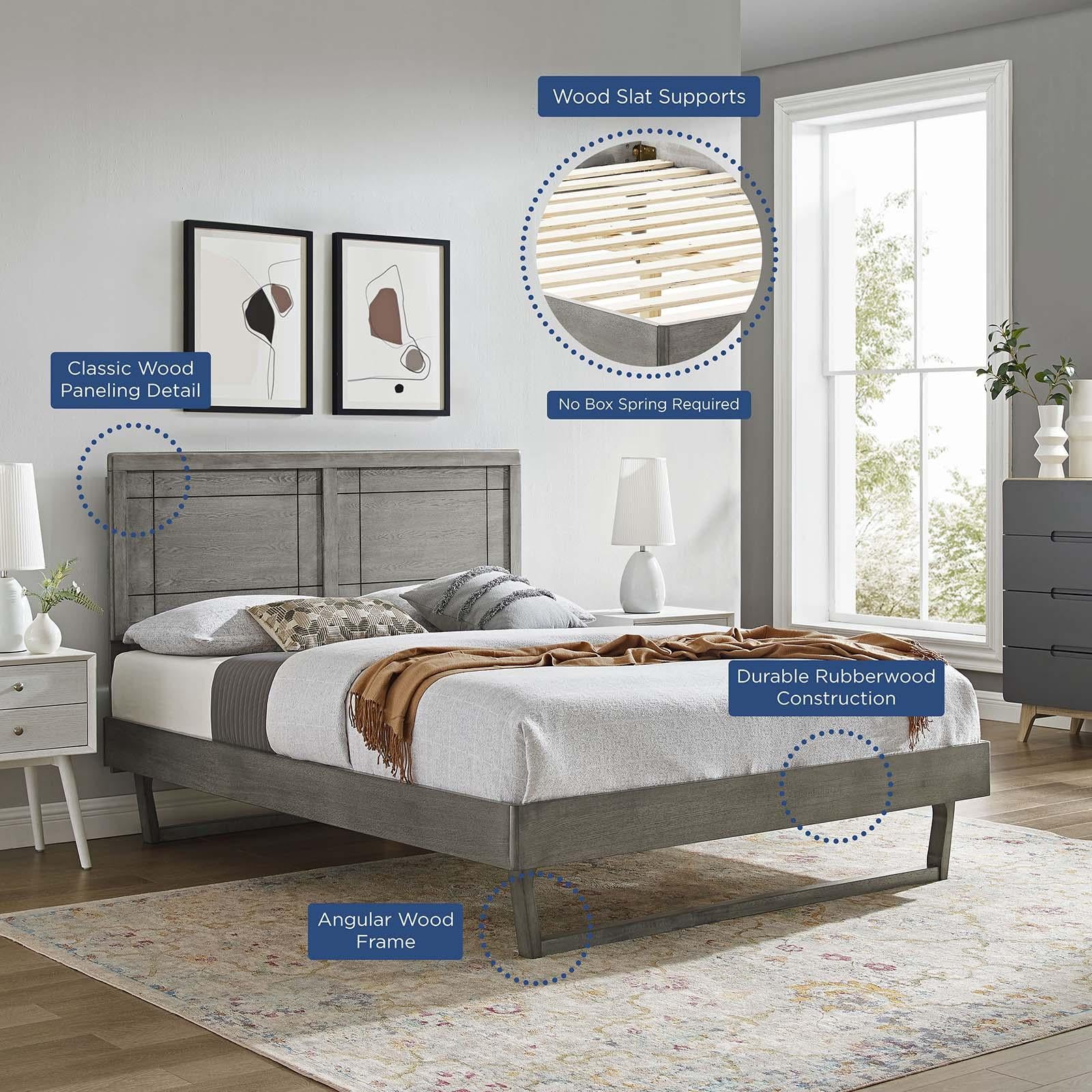 Modway Furniture Modern Marlee Full Wood Platform Bed With Angular Frame - MOD-6625