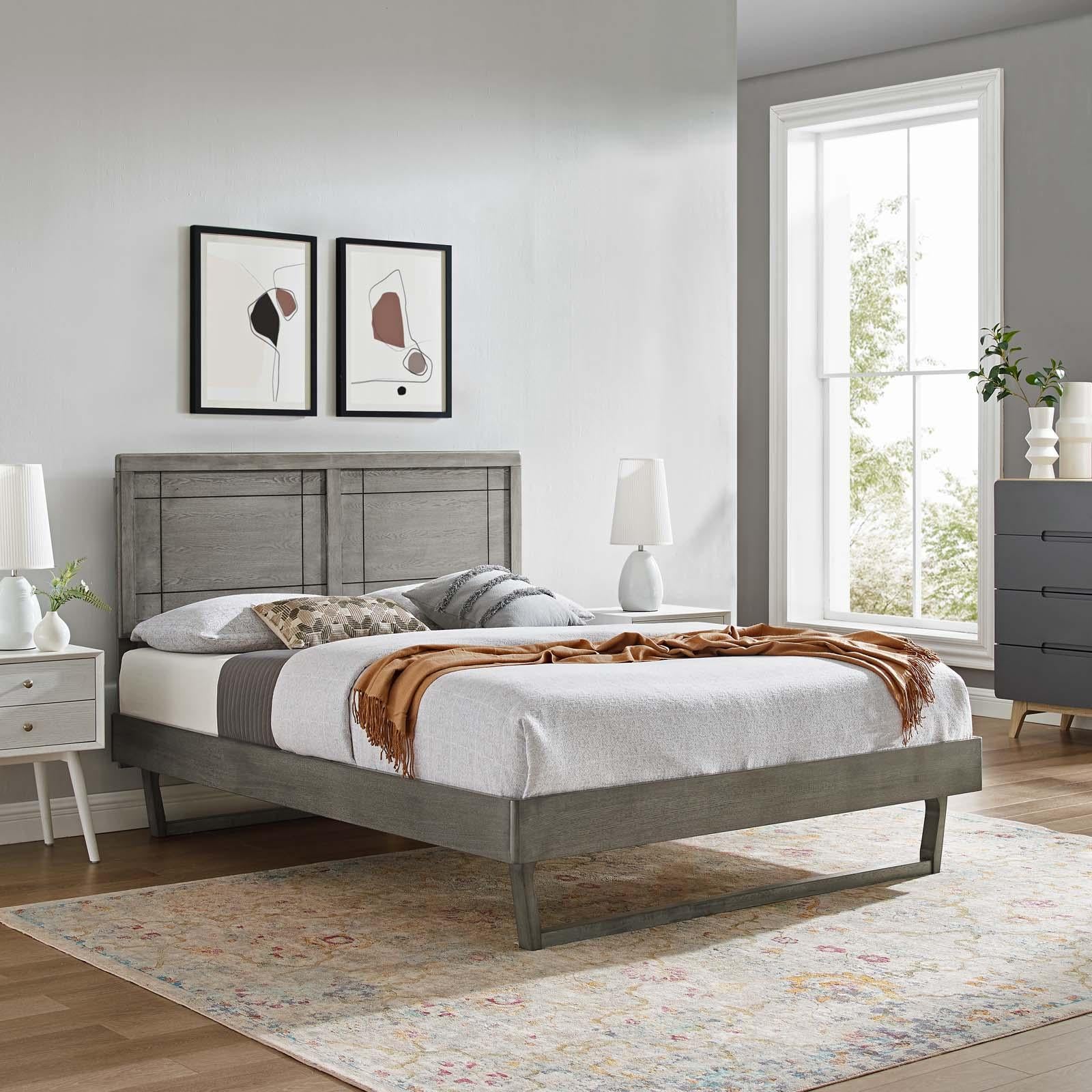 Modway Furniture Modern Marlee King Wood Platform Bed With Angular Frame - MOD-6626