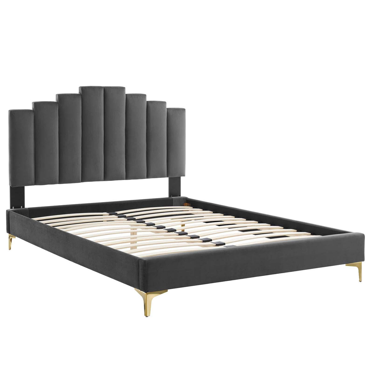 Modway Furniture Modern Elise Queen Performance Velvet Platform Bed - MOD-6693