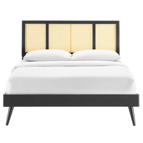 Modway Furniture Modern Kelsea Cane and Wood Full Platform Bed With Splayed Legs - MOD-6696