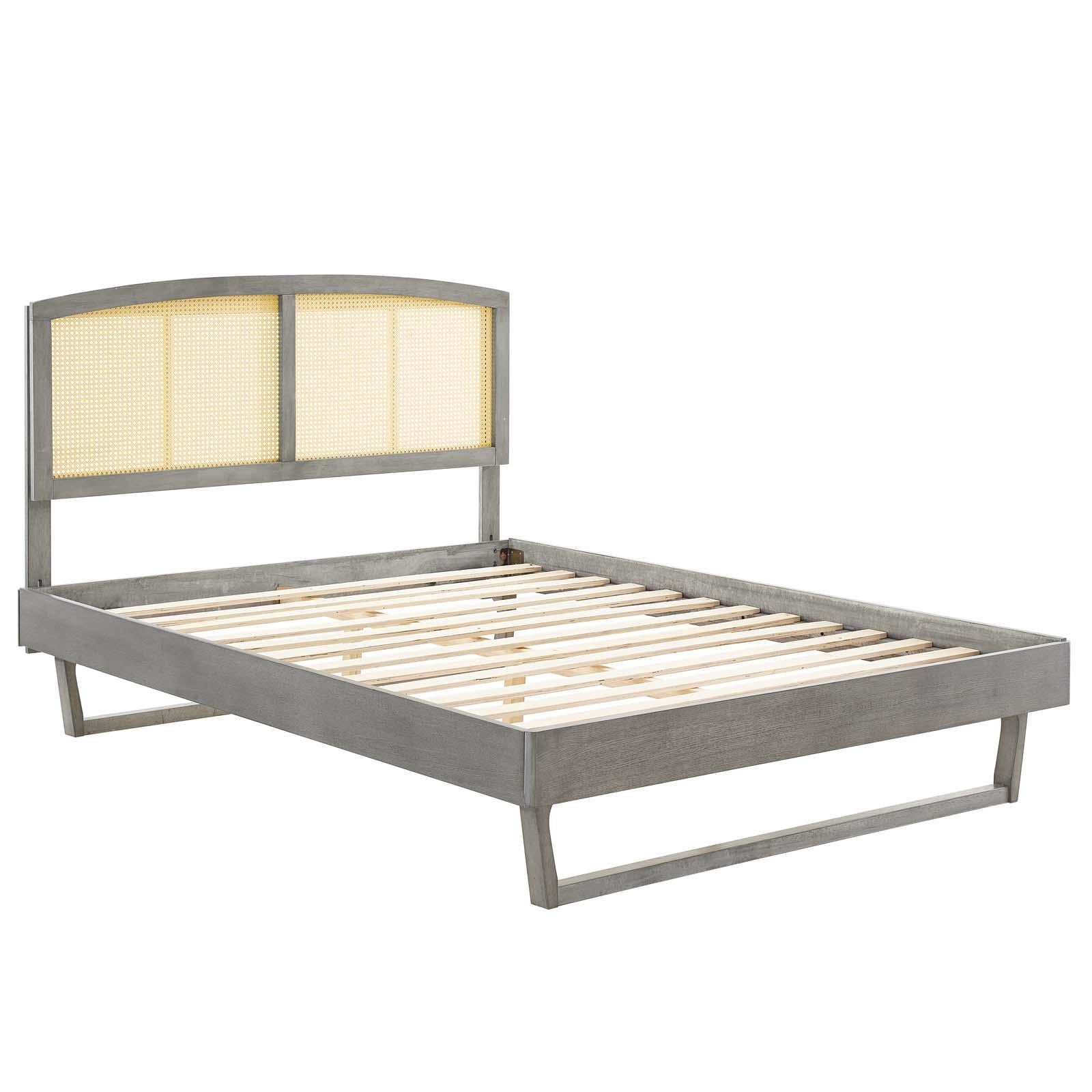 Modway Furniture Modern Sierra Cane and Wood King Platform Bed With Angular Legs - MOD-6701