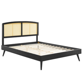 Modway Furniture Modern Sierra Cane and Wood King Platform Bed With Splayed Legs - MOD-6702