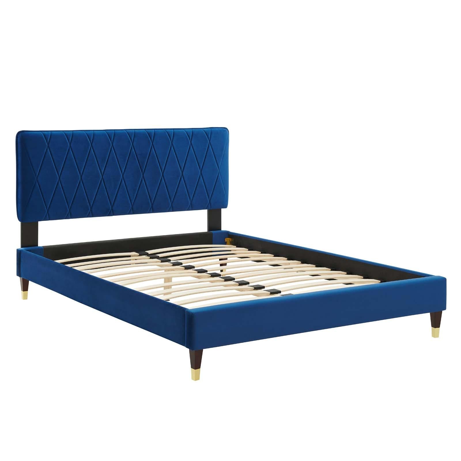 Modway Furniture Modern Phillipa Performance Velvet Queen Platform Bed - MOD-6707