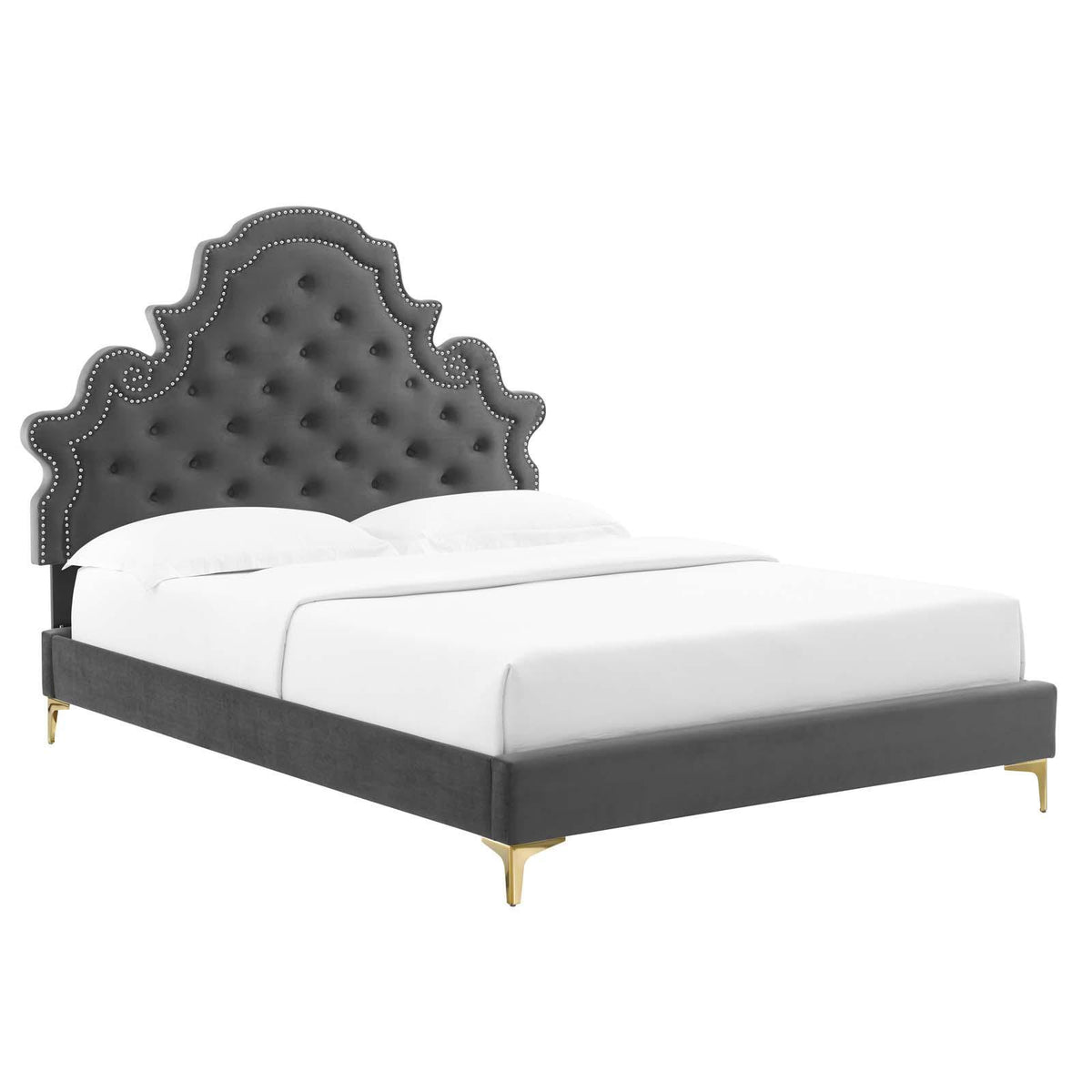 Modway Furniture Modern Gwyneth Tufted Performance Velvet Twin Platform Bed - MOD-6754