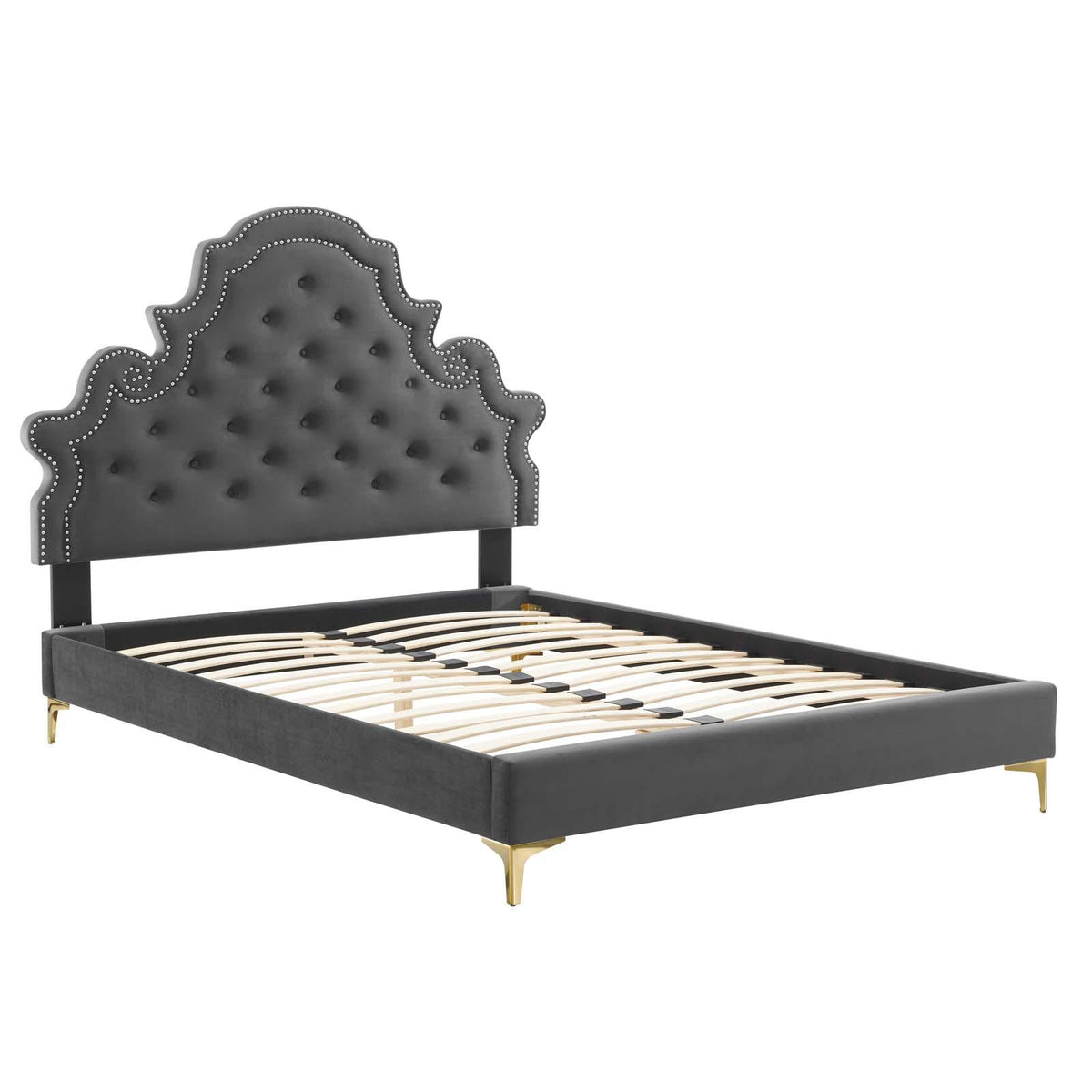 Modway Furniture Modern Gwyneth Tufted Performance Velvet Twin Platform Bed - MOD-6754