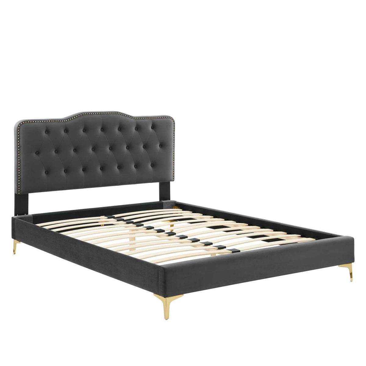 Modway Furniture Modern Amber Tufted Performance Velvet Twin Platform Bed - MOD-6778