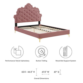 Modway Furniture Modern Sasha Button-Tufted Performance Velvet Twin Bed - MOD-6787