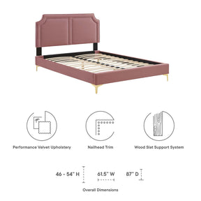 Modway Furniture Modern Novi Performance Velvet Twin Bed - MOD-6788