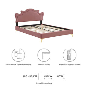 Modway Furniture Modern Neena Performance Velvet Twin Bed - MOD-6790